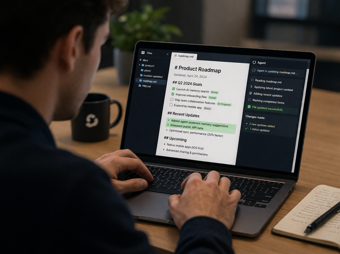 Document updates powered by memory and agents
